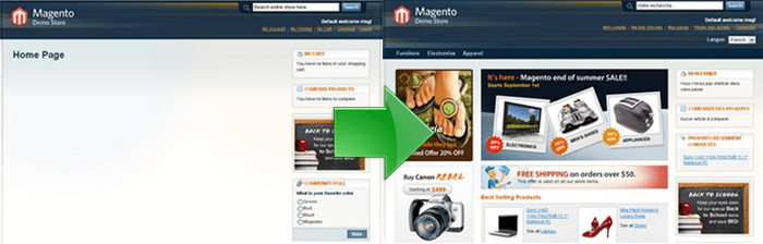 creer modifier theme magento