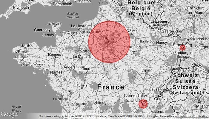 google maps gris zone rouge
