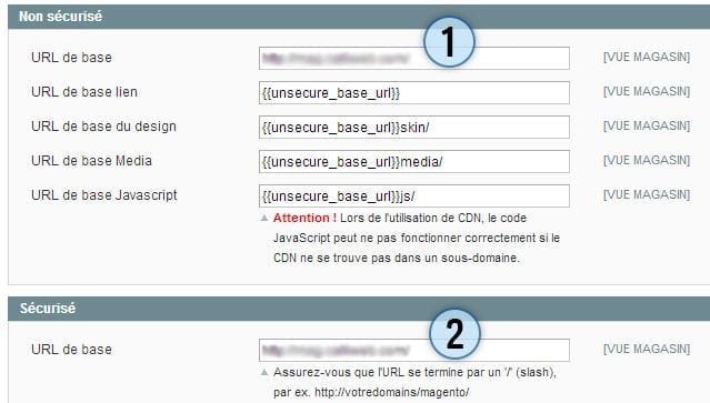 changer url magento