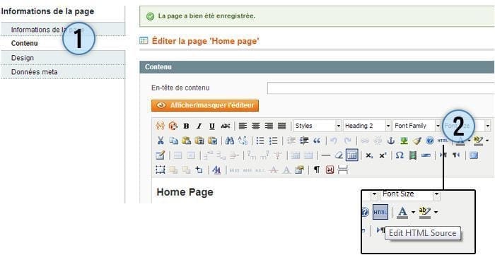 editer page magento